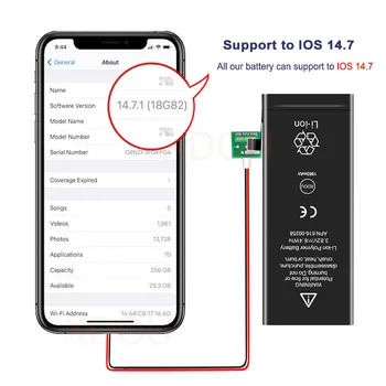 10 adet XDOU Pil Için iPhone 6 Artı 6 artı 2915 mAh Onarım Değiştirilen Kobalt Çin Cep ABD Kablosu 1000 Döngüleri Için Apple AA