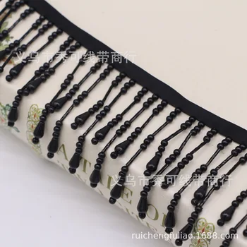 10 Metre Uzun İnci Fringe Boncuklu Dantel Trim Konfeksiyon Elbise Püskül Dantel Dekorasyon Ayakkabı Süsler Beyaz Siyah Asılı Boncuk Perde