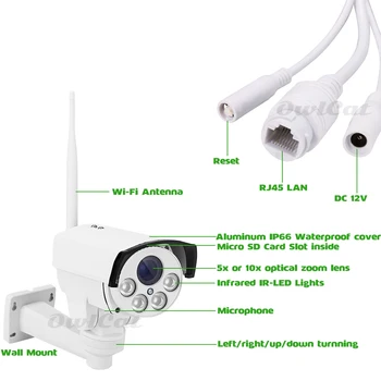 1080 P PTZ Bullet Wifi Kamera Açık 2MP 5MP Ses Izleme Hareket Algılama Alarm 5X 10X Zoom Kablosuz Gözetim IP Kamera