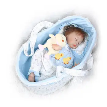 16 inç Silikon Yeniden Doğmuş Bebek Gerçekçi Yürümeye Başlayan Uyku Bebek Kız Beşik Bebe Bonecas çocuk oyuncakları Moda Bebe Yeniden Doğmuş Bebek
