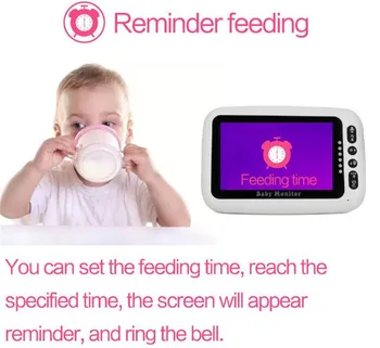 4.3 İnç Kablosuz Uzun Mesafe bebek izleme monitörü İnterkom sistemi Gece Görüş Güvenlik Kamera Alarm Zoom Gözetim Çocuk Bakıcısı