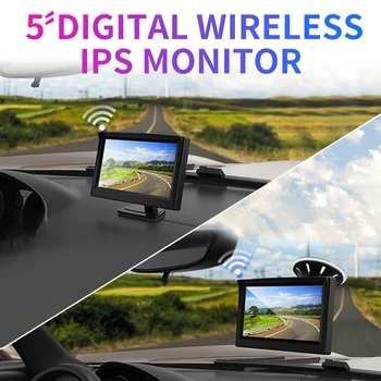 5 inç IPS HD Monitör Dijital Kablosuz Araç Yedekleme Dikiz Park Kamera için Otobüs Kamyon Kamera