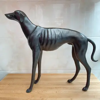 80 cm Uzun Bronz Köpek Greyhound köpekler Heykel PETdog Heykeli Döküm Sanat Hayvan Heykelleri Ev bahçe dekorasyonu
