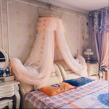Avrupa tarzı demir yatak perde çerçevesi taç perde çerçevesi Prenses başucu dekorasyon braketi cibinlik raf ekran