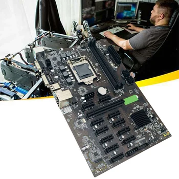 B250 BTC Madencilik Anakart 12 PCIE 16X Grafik Kartı LGA1151 SATA SSD120G + Anahtar Kablosu + Anahtar Kablosu Desteği DDR4