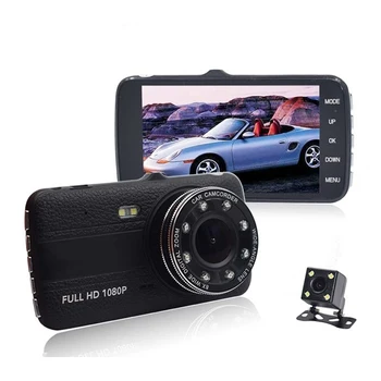En iyi 4.0 inç IPS Araba Dikiz DVR Kamera Çift Lens DVR Video Kaydedici FHD1080P Araba Çizgi Kam ADAS Sistemi ile Gece Görüş