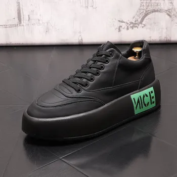 Güz Kış Erkek Siyah Rahat Konfor Ayakkabı Platformu Moda İleri Muhtasar Kısa Peluş Sıcak Eğlence Zapatos Genç ERRFC