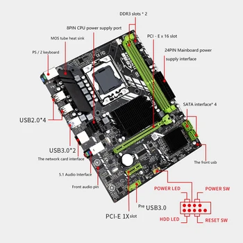 H58M bilgisayar anakartı Destekleyen LGA1356 İşlemci 1366-Pin Xeon CPU X5650 5670 Tam Kapsamlı Kiti Oyun Anakartları