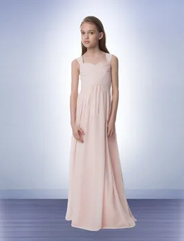 Inci Pembe Ucuz Genç Gelinlik Modelleri Altında 50 A-line Sevgiliye Kat Uzunluk Şifon Uzun Düğün Parti Dresse