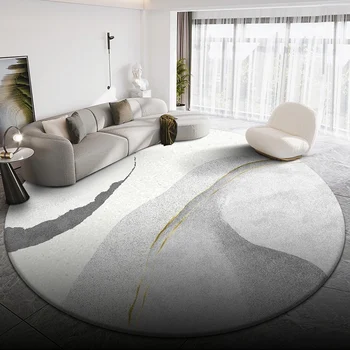 Iskandinav Tarzı Modern Oturma Odası zemin Mat sehpa High-end Gri Sanat Battaniye Yuvarlak Yatak Odası Başucu lambası Lüks büyük Halı
