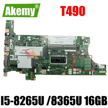 NM-B901 İçin Lenovo ThinkPad T490 laptop anakart ile CPU İ5-8265U / 8365U 16 GB RAM KÜRK 02HK925 01YT399 100 % test çalışma