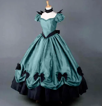 OEING 5XL Gotik Lady Victoria Dantel Lolita Salıncak Elbise Cadılar Bayramı Cosplay Balo 4 Renkler Artı Boyutu