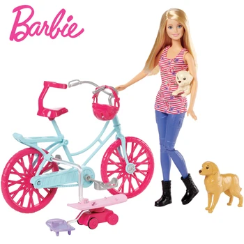 Originals Bisiklet Sürme Kiti Köpek Oyuncaklar çocuklar için Barbie Kız Bebek Brinquedos İçin Doğum Günü kawaii Hediye CLD94