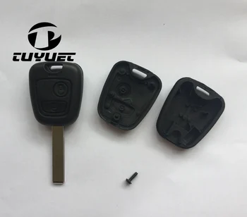 Peugeot İçin araba Anahtarı Boşlukları Durumda Uzaktan Anahtar Kabuk 2 Düğmeler (Oluk İle 307)HU83 Bıçak
