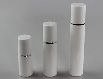 Serum/losyon/emülsiyon/fondöten Kozmetik Konteyner için kullanılan beyaz kapaklı 15ml beyaz akrilik havasız vakum pompası losyon şişesi