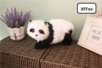 Sevimli gerçek hayat panda modeli plastik ve kürkler panda bebek ev dekorasyon hediye yaklaşık 24x10x15 cm xf2179