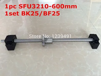 SFU3210-600mm ballscrew işlenmiş ucu ile + BK25 / BF25 Destek CNC parçaları