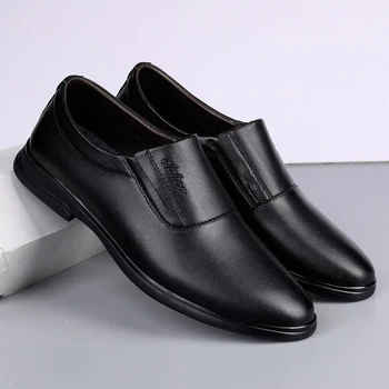 Tam Tahıl Deri Erkek Vintage İtalyan Tasarım Erkekler İş Hakiki Deri Elbise Ayakkabı El Yapımı Loafer ayakkabılar Erkekler için *