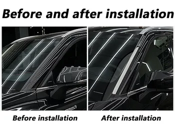 Toyota Highlander için 4th 2021 2022 Araba dış tasarım dekorasyon aksesuarları paslanmaz çelik ön cam ıle payetler