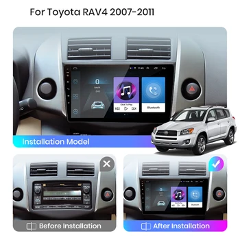 Toyota RAV4 RAV 4 2005-2011 için 2din 10 inç Android araba radyo multimedya stereo alıcısı destekler ayna bağlantı GPS navigasyon