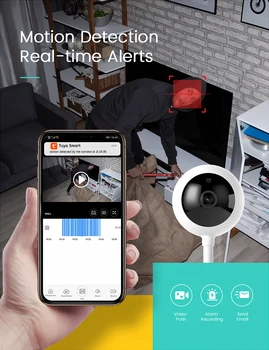 Tuya Akıllı Kablosuz Ev Güvenlik IP Kamera Alexa ve Google Yardımcısı ile Çalışır 1080 P IR Gece Ses Gözetim WiFi Kamera