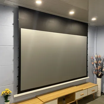 VİSUALAPEX 8 K Siyah Elmas / kristal ortam ışığı Reddetme ALR CLR Elektrikli gömme tavan projektör ekranı, V1ALR