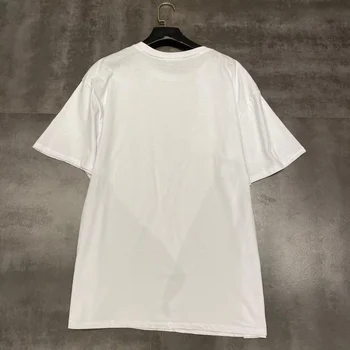 Yaz 2022 Elmas O-Boyun Kısa Kollu T-Shirt Kadın Yüksek Sokak Gevşek Kazak Tops Rhinestones Beyaz Siyah Rahat T Shirt