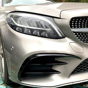 YENI -4 Adet Araba Ön Tampon Spoiler Sis Lambası ızgarası ayar kapağı Mercedes-Benz C Sınıfı C200 C260 W205 2019+