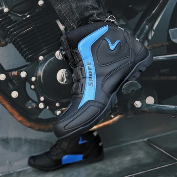 Yeni Su Geçirmez Motosiklet Ayakkabı Erkekler Moda Sokak Motosiklet Çizmeler Açık Off-road Motosiklet Sürme Ayakkabı Erkekler Spor Ayakkabı