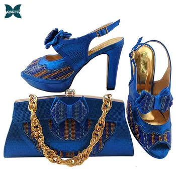 Yeni Varış Moda İtalyan tasarım Bayanlar Ayakkabı Eşleşen Çanta Pompaları Kadın Ayakkabı Nijeryalı Kadın Düğün Ayakkabı ve çanta seti