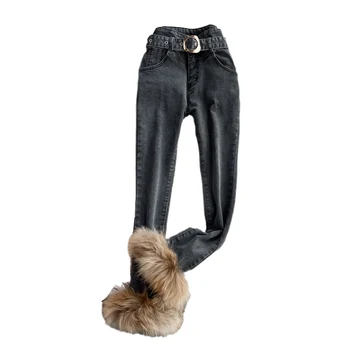 Yüksek Bel Skinny Jeans kadın Bahar Sonbahar Yeni Yüksek Bel Elastik Ince Kot Pantolon Lady Casual Kalem Kırpılmış Pantolon