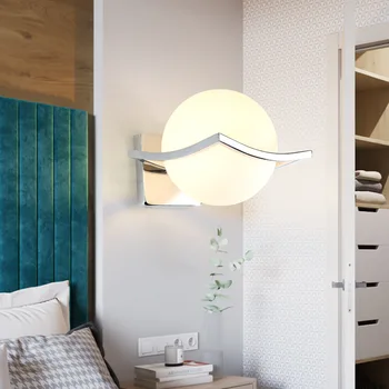 Çapraz ayna modern basit kişilik e27 yatak odası başucu duvar lambası koridor lamba cam küre duvar lambası